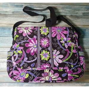 Vera Bradley Computer Bag 14x12x4 Plum Pedal with Strap